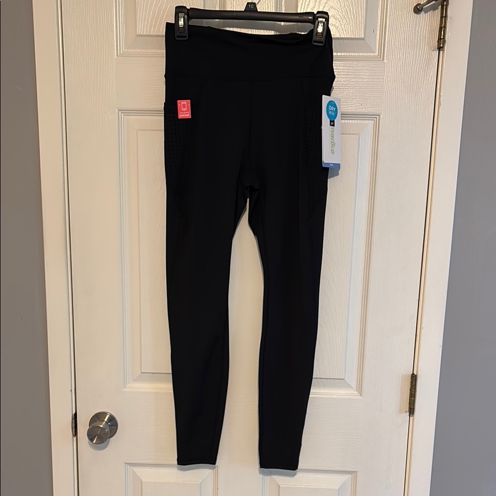 Marika Black Leggings Stretchy Athletic Wear